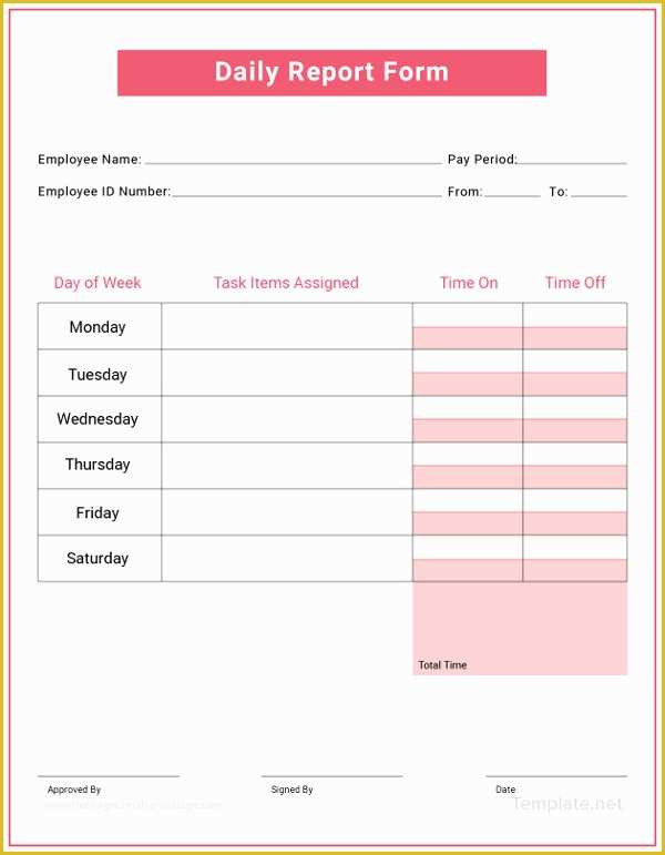  Daily Report Template Free Download Of Daily Report Template 61 Free 