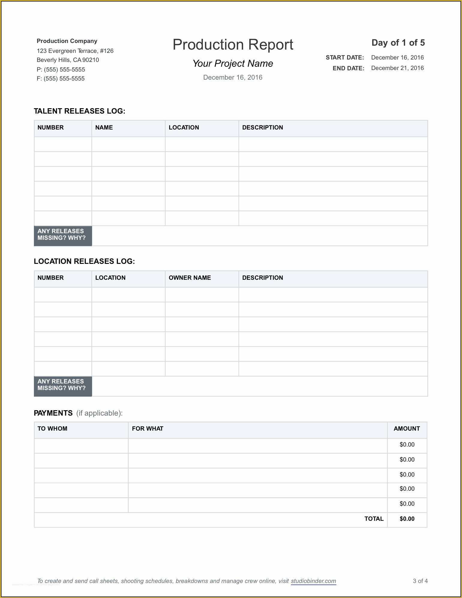 Daily Report Template Free Download Of Download Free Daily Production Report Template