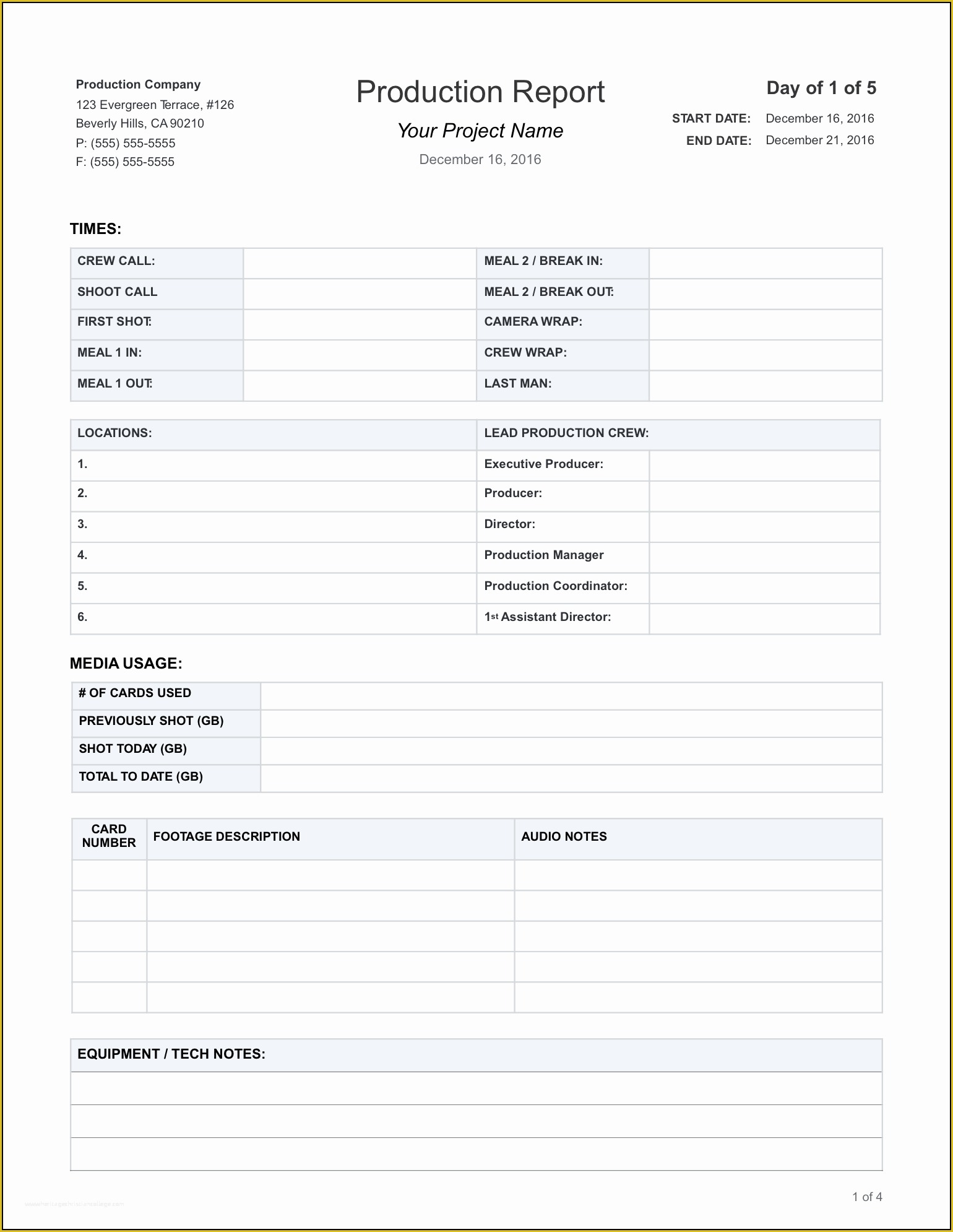 Daily Report Template Free Download Of Download Free Daily Production Report Template