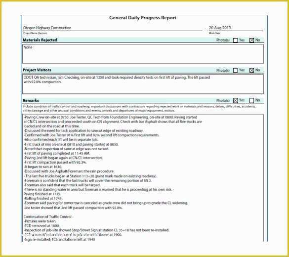 Daily Report Template Free Download Of General Mgr Construction Daily Report to Pin On