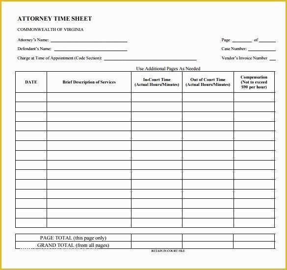 Daily Timesheet Template Free Printable Of 10 attorney Timesheet Templates – Free Sample Example