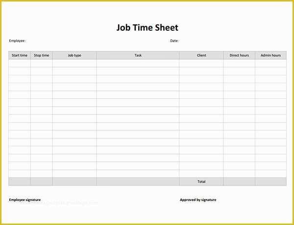 Daily Timesheet Template Free Printable Of 17 Timesheet Calculator Templates to Download for Free