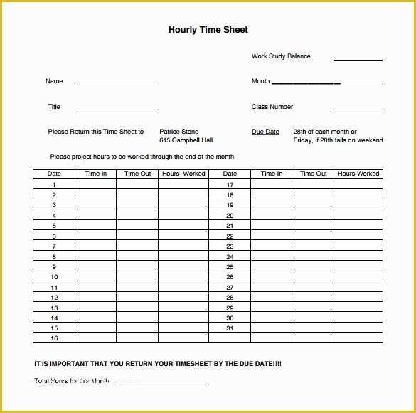 Daily Timesheet Template Free Printable Of 21 Daily Timesheet Templates Free Sample Example