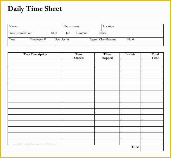 Daily Timesheet Template Free Printable Of Daily Time Sheet Printable Printable 360 Degree