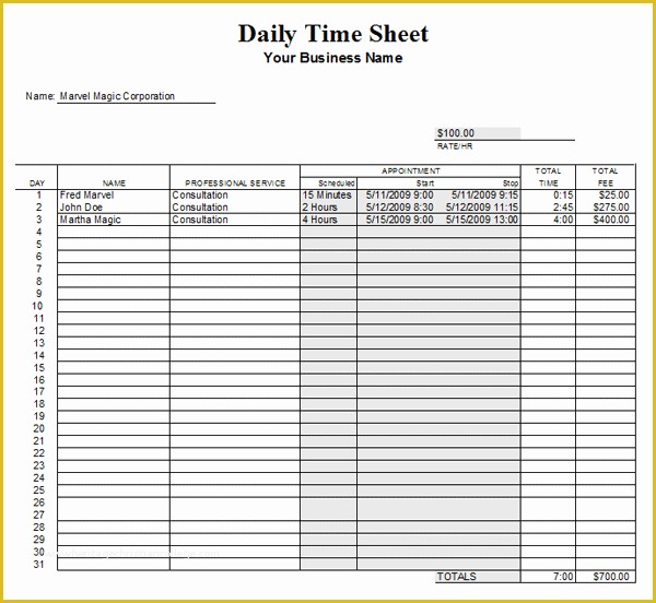 Daily Timesheet Template Free Printable Of Daily Time Sheet Printable Printable 360 Degree