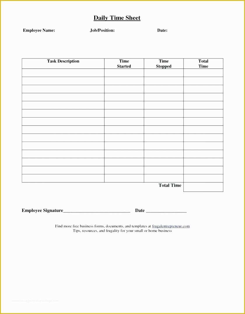 Daily Timesheet Template Free Printable Of Free Printable Timesheets for Employees Picture Template