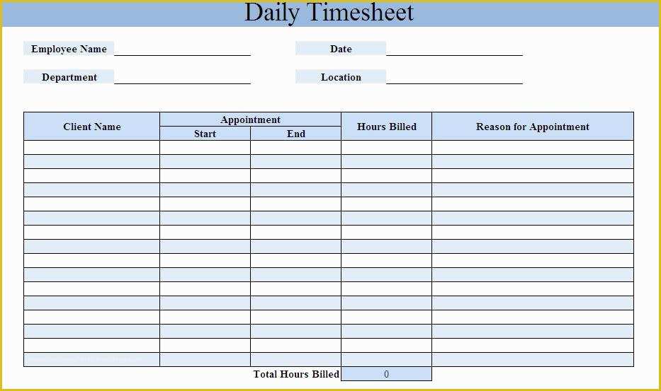 Daily Timesheet Template Free Printable Of Free Timesheet Calculator Excel Word Pdf Template