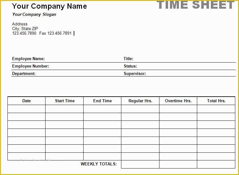Daily Timesheet Template Free Printable Of Printable Weekly Time Sheet