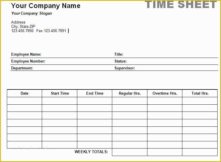 Daily Timesheet Template Free Printable Of Printable Weekly Time Sheet