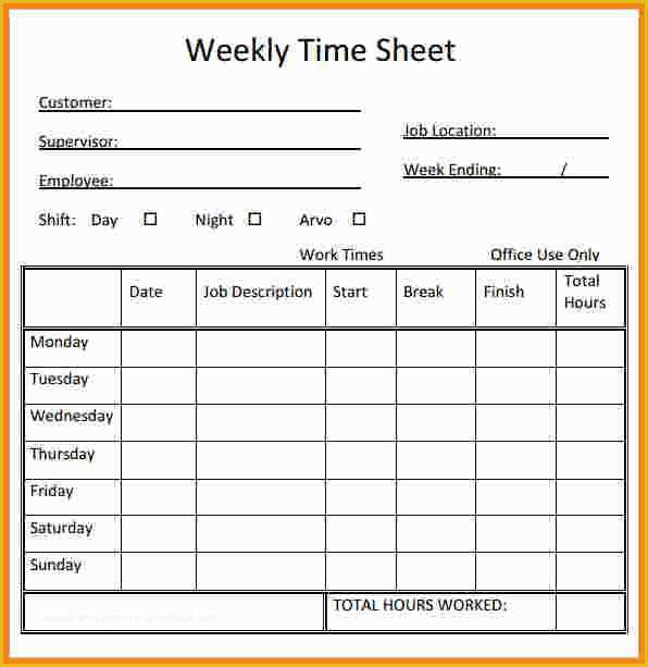 Daily Timesheet Template Free Printable Of Weekly Time Sheets Free Printable Printable Pages