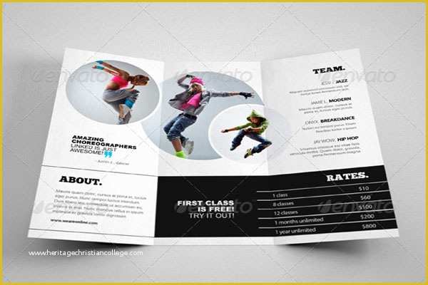 Dance Brochure Templates Free Download Of 17 Dance Studio Brochure Templates