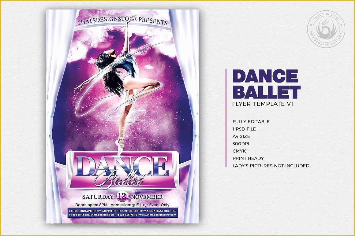 Dance Brochure Templates Free Download Of Dance Ballet Flyer Template V1