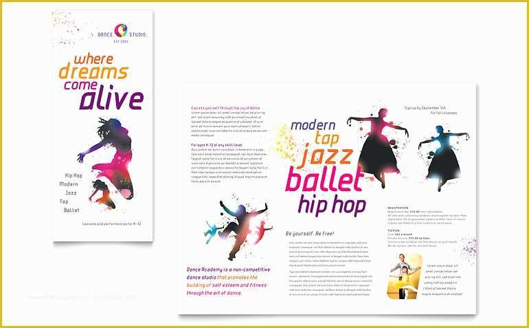 Dance Brochure Templates Free Download Of Dance Studio Brochure Template Word & Publisher