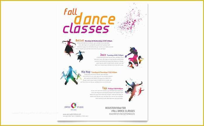 Dance Brochure Templates Free Download Of Dance Studio Class Flyer Template Word &amp; Publisher