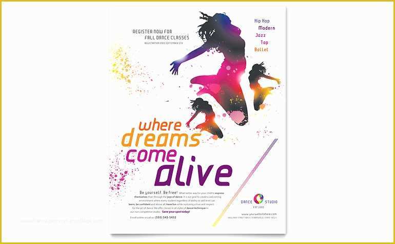 Dance Brochure Templates Free Download Of Dance Studio Flyer Template Word & Publisher