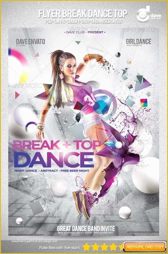 Dance Brochure Templates Free Download Of Flyer Break Dance top Party Free Download