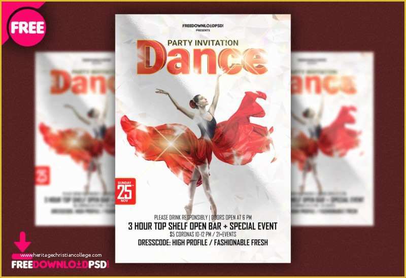 Dance Brochure Templates Free Download Of [get Free] Dance Party Template Psd