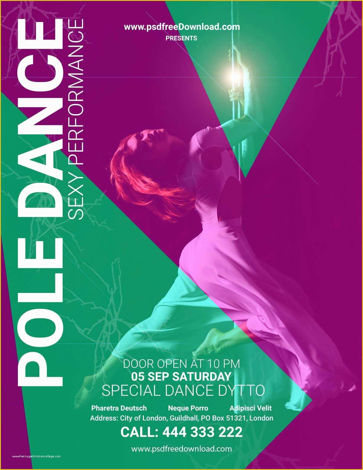 Dance Brochure Templates Free Download Of Pole Dance Flyer Psd Template