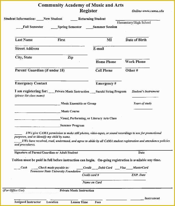Dance Registration form Template Free Of Academy Registration form Templates Find Word Templates