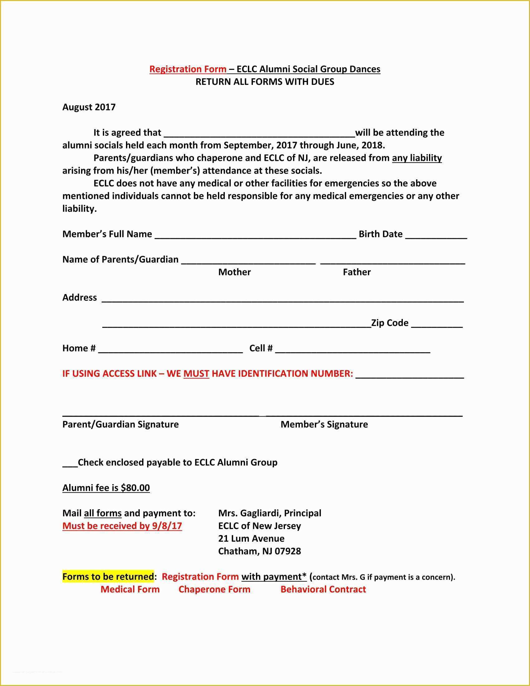 Dance Registration form Template Free Of format Registration form for Workshop Download