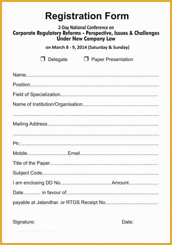 Dance Registration form Template Free Of Registration form Template