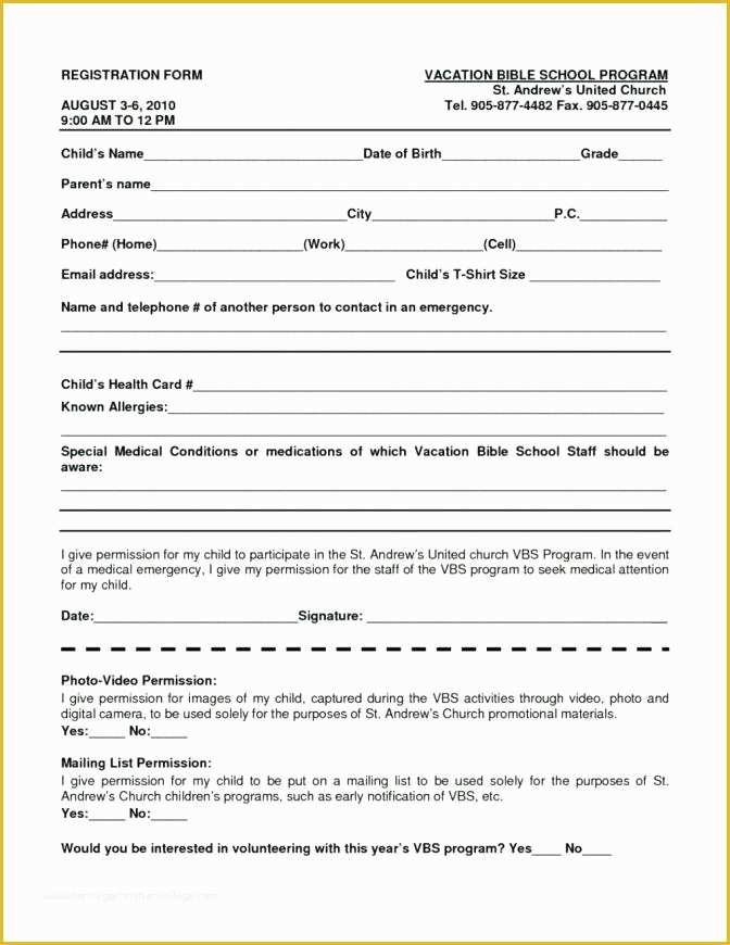 Dance Registration form Template Free Of Student Registration form Template College Application