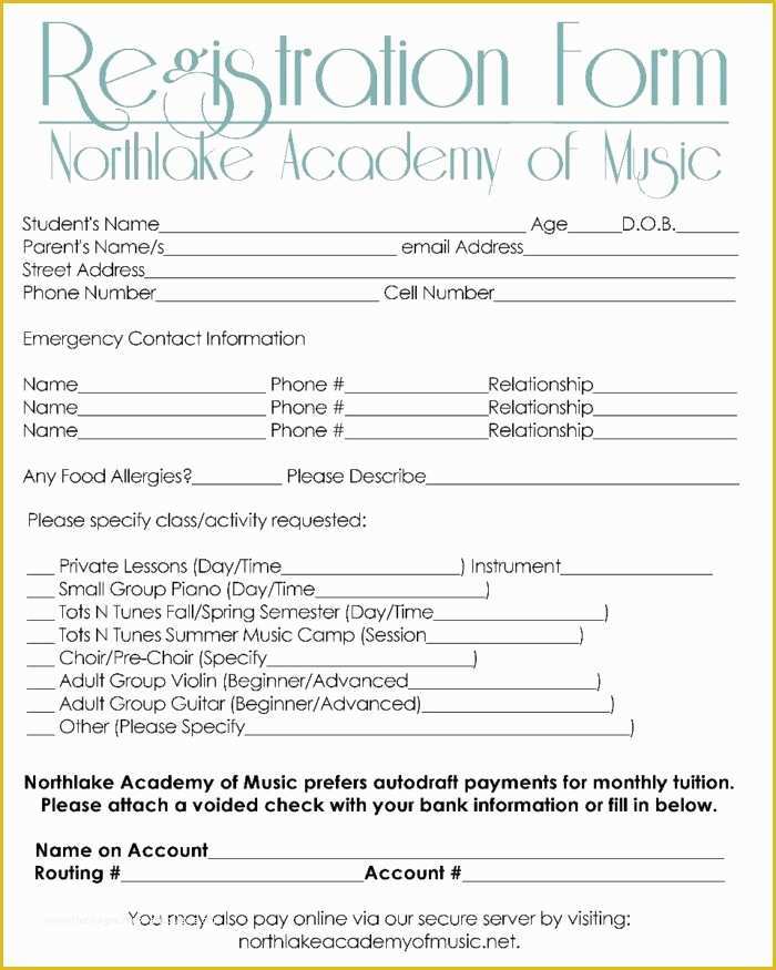 Dance Registration form Template Free Of Template Dance School Registration form Template Free