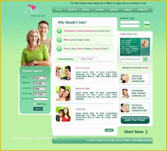 Dating Site Template Free Of 17 Dating Website themes &amp; Templates