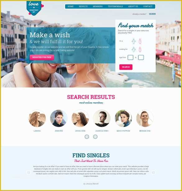 Dating Site Template Free Of 27 Dating Website themes & Templates