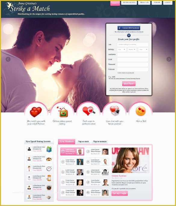 Dating Site Template Free Of 27 Dating Website themes & Templates