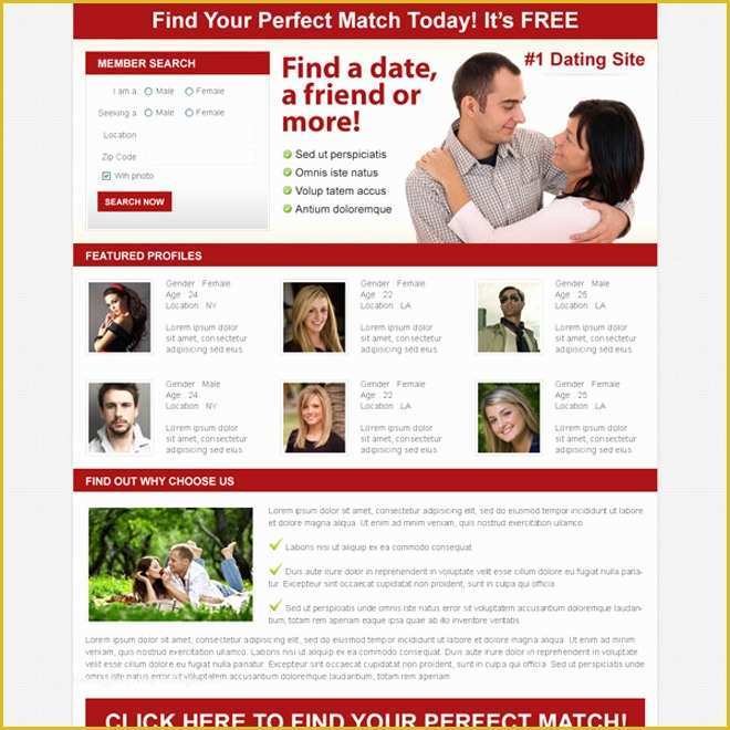Dating Site Template Free Of Best Dating Landing Page Design Templates for Dating