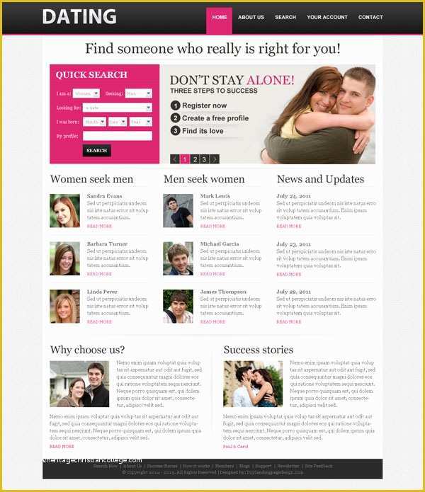 Dating Site Template Free Of Dating Profile Search Template Psd 011