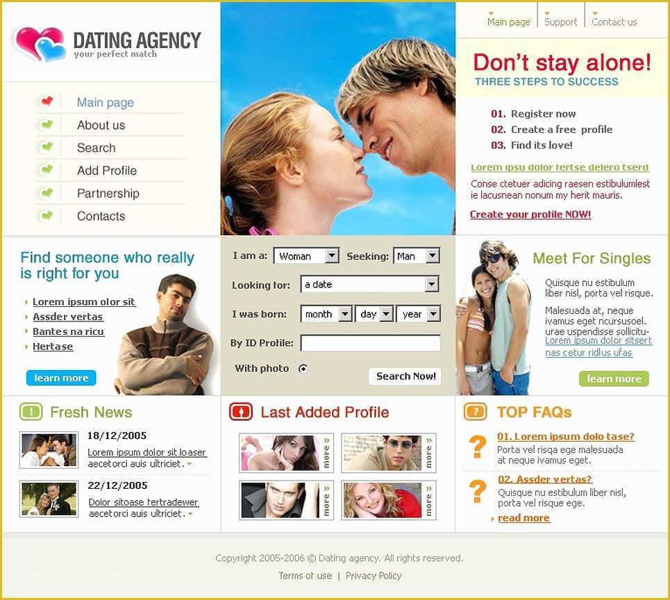 Dating Site Template Free Of Dating Website Template 9376