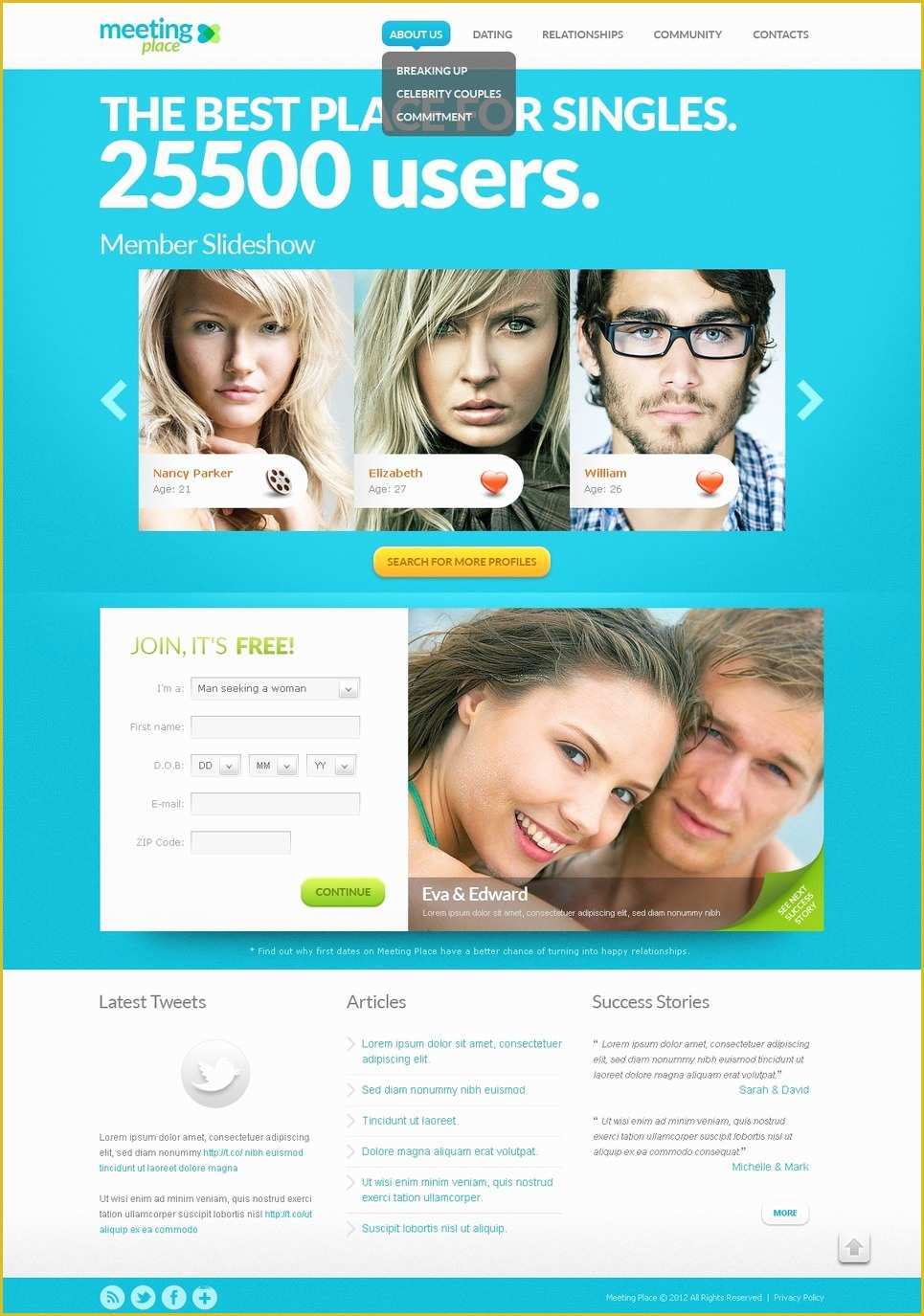 Dating Site Template Free Of Dating Website Template