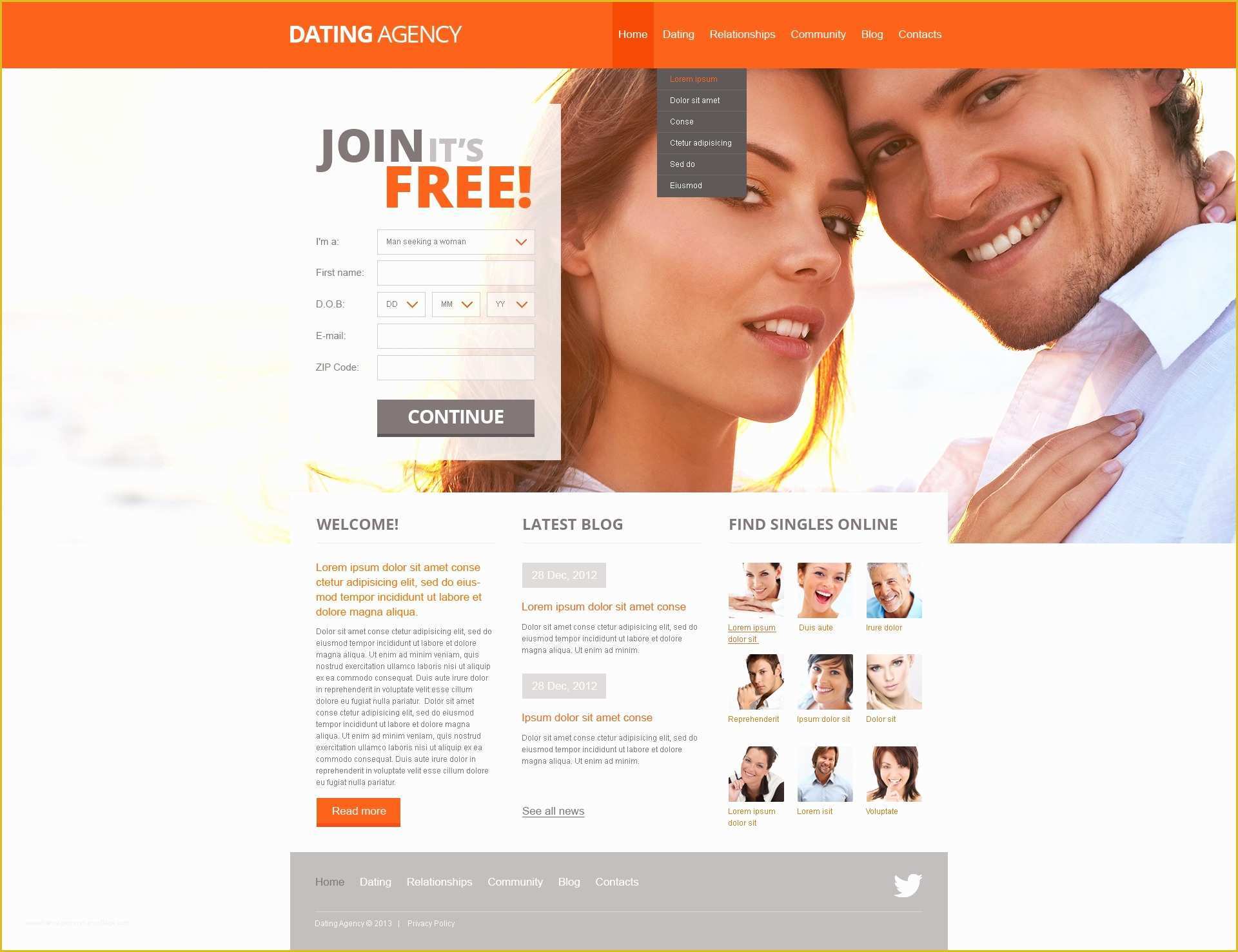 Dating Site Template Free Of Dating Website Template