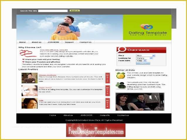 Dating Site Template Free Of Free Dating Website Templates