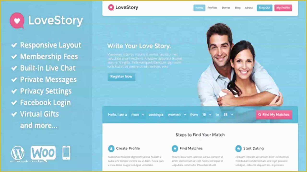 Dating Site Template Free Of Lovestory Dating Wordpress theme