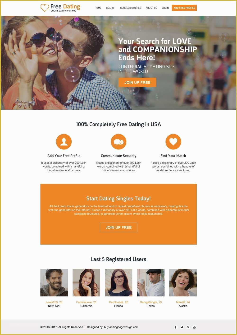 Dating Site Template Free Of Mobile Friendly Responsive Dating Website Design Templates