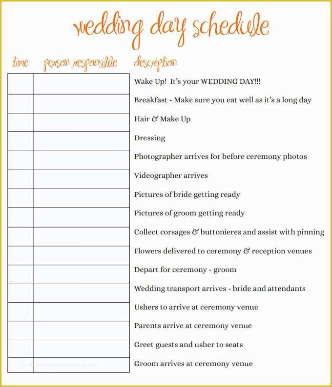 Day Of Wedding Timeline Template Free Of 28 Wedding Schedule Templates & Samples Doc Pdf Psd