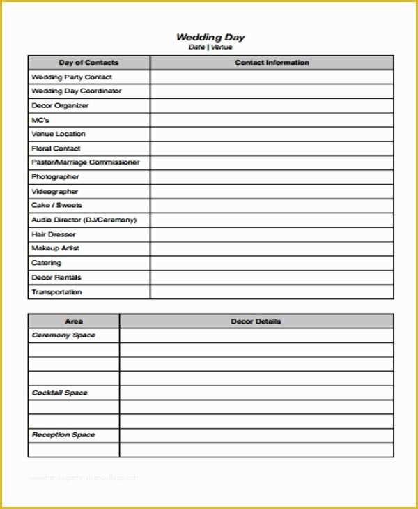 Day Of Wedding Timeline Template Free Of 6 Wedding Day Timeline Templates Free Samples Examples