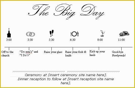 Day Of Wedding Timeline Template Free Of 7 Best Of Program Printable Wedding Day Schedule