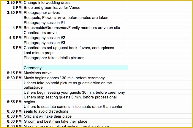 Day Of Wedding Timeline Template Free Of 7 Best Of Program Printable Wedding Day Schedule