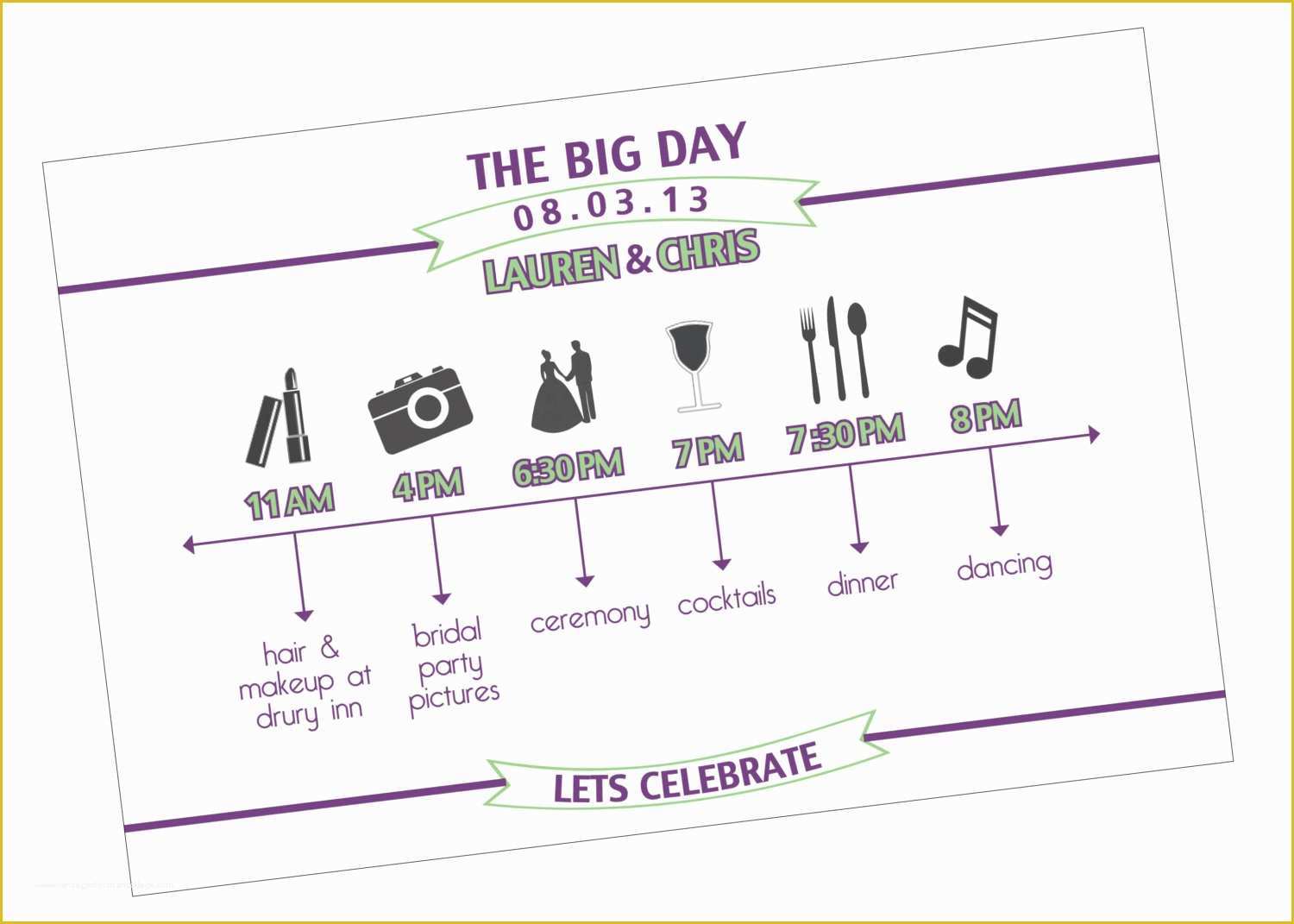 Day Of Wedding Timeline Template Free Of Custom Wedding Day Timeline by Ferriswheelevents On Etsy