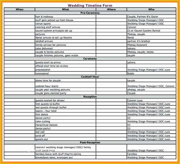 Day Of Wedding Timeline Template Free Of Day Wedding Timeline Template Newest Vision Printable