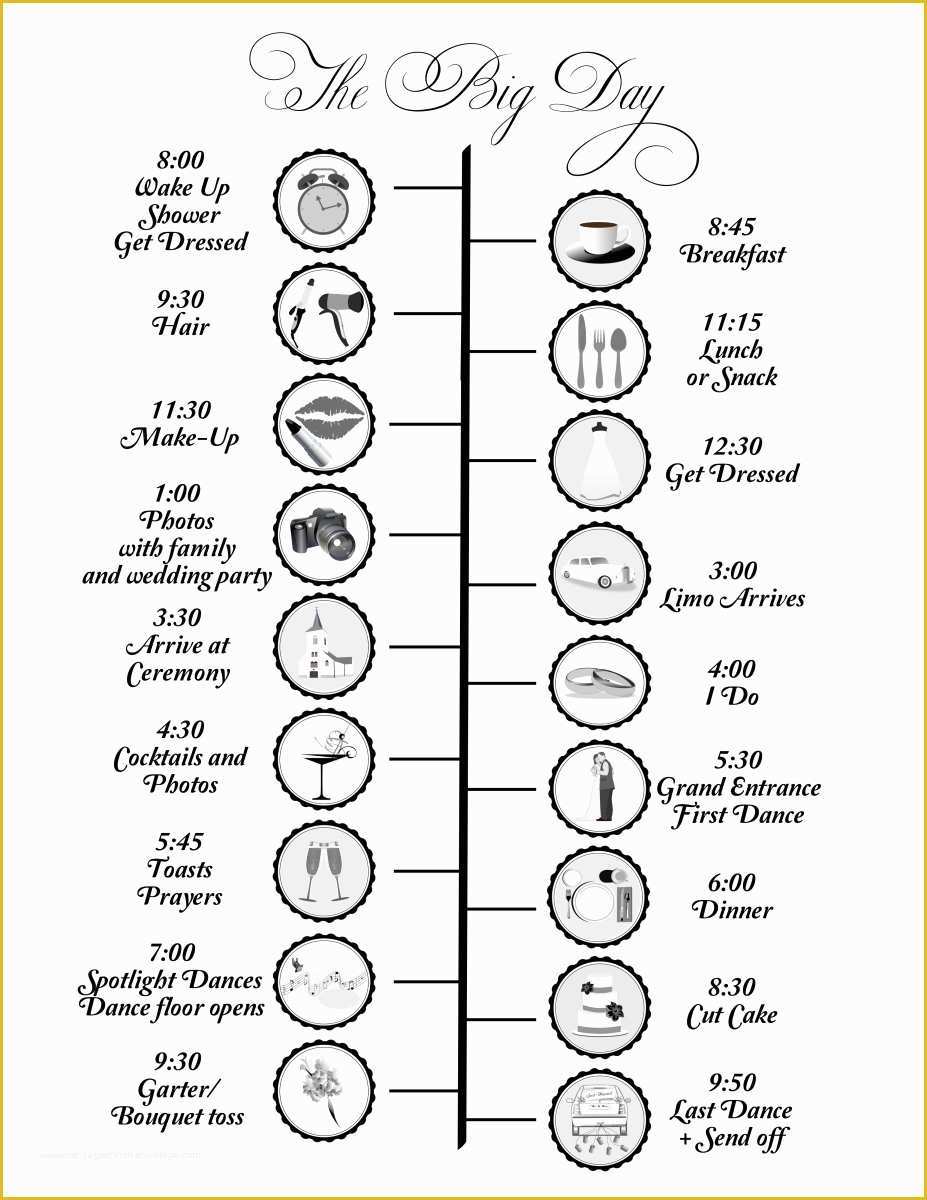 Day Of Wedding Timeline Template Free Of Wedding Day Timeline