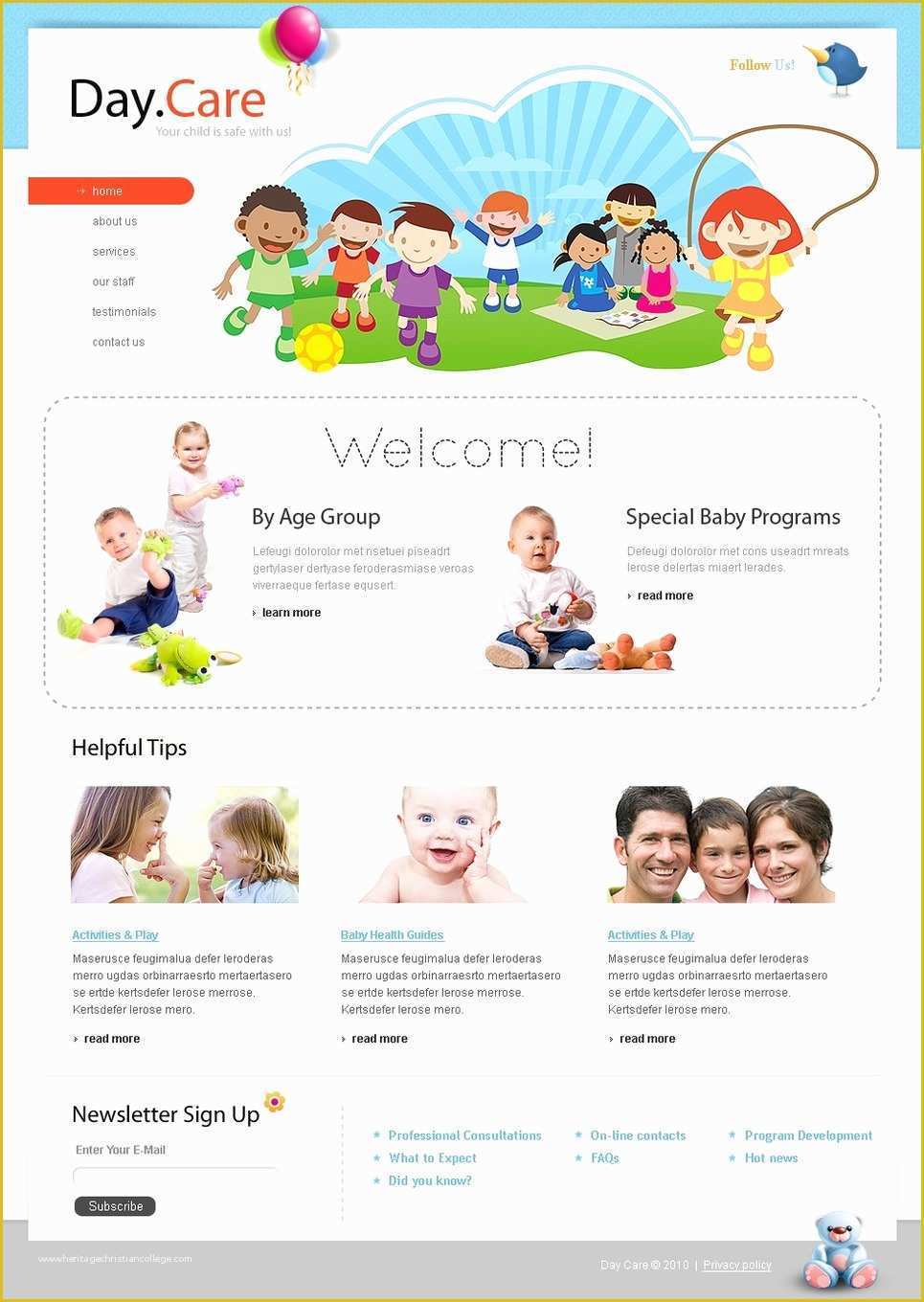 Daycare Website Templates Free Download Of Day Care Website Template