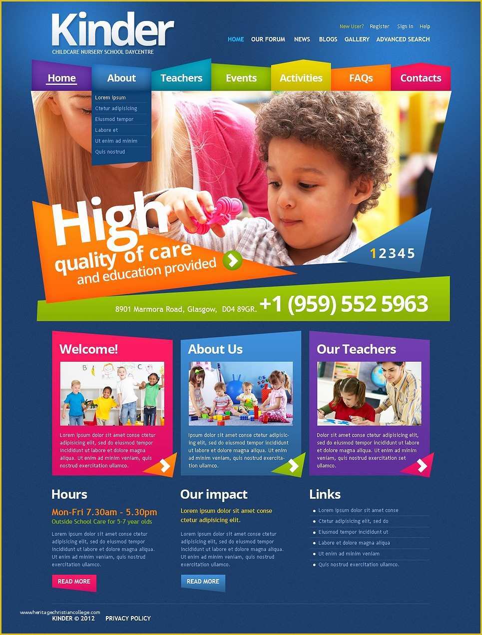daycare website template