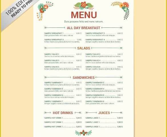 Deli Menu Templates Free Downloads Of 24 Free Menu Templates Pdf Doc Excel Psd