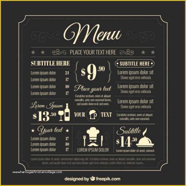 Deli Menu Templates Free Downloads Of 50 Free Food &amp; Restaurant Menu Templates Xdesigns