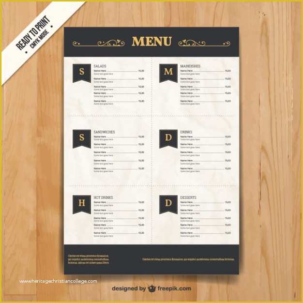 Deli Menu Templates Free Downloads Of Menu Template In Elegant Style Vector